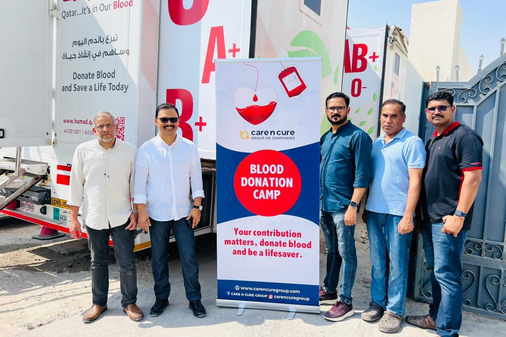 The blood donation camp